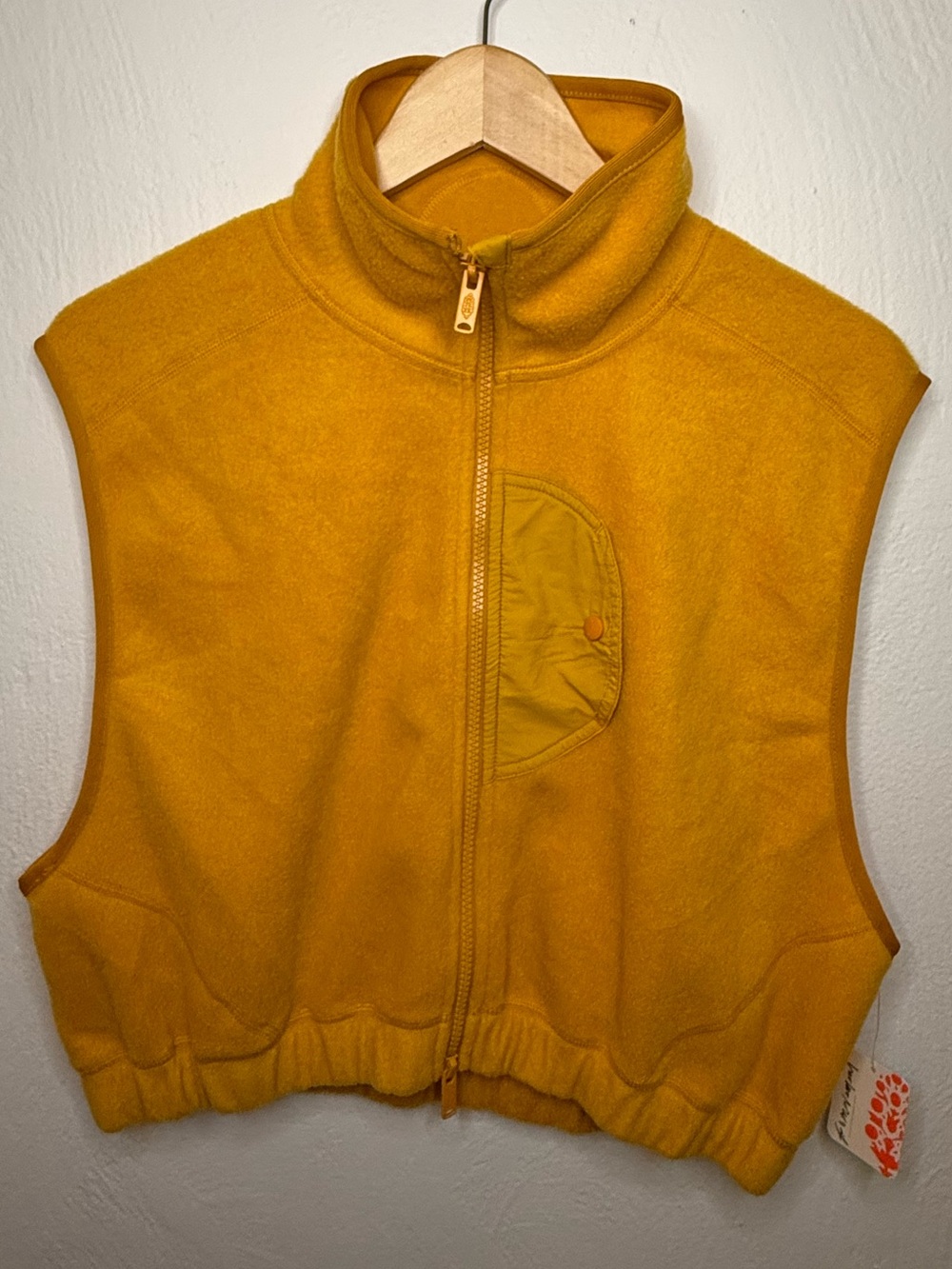 FP Movement “Honeycomb” Basecamp Sherpa Mustard Yellow Fleece Vest